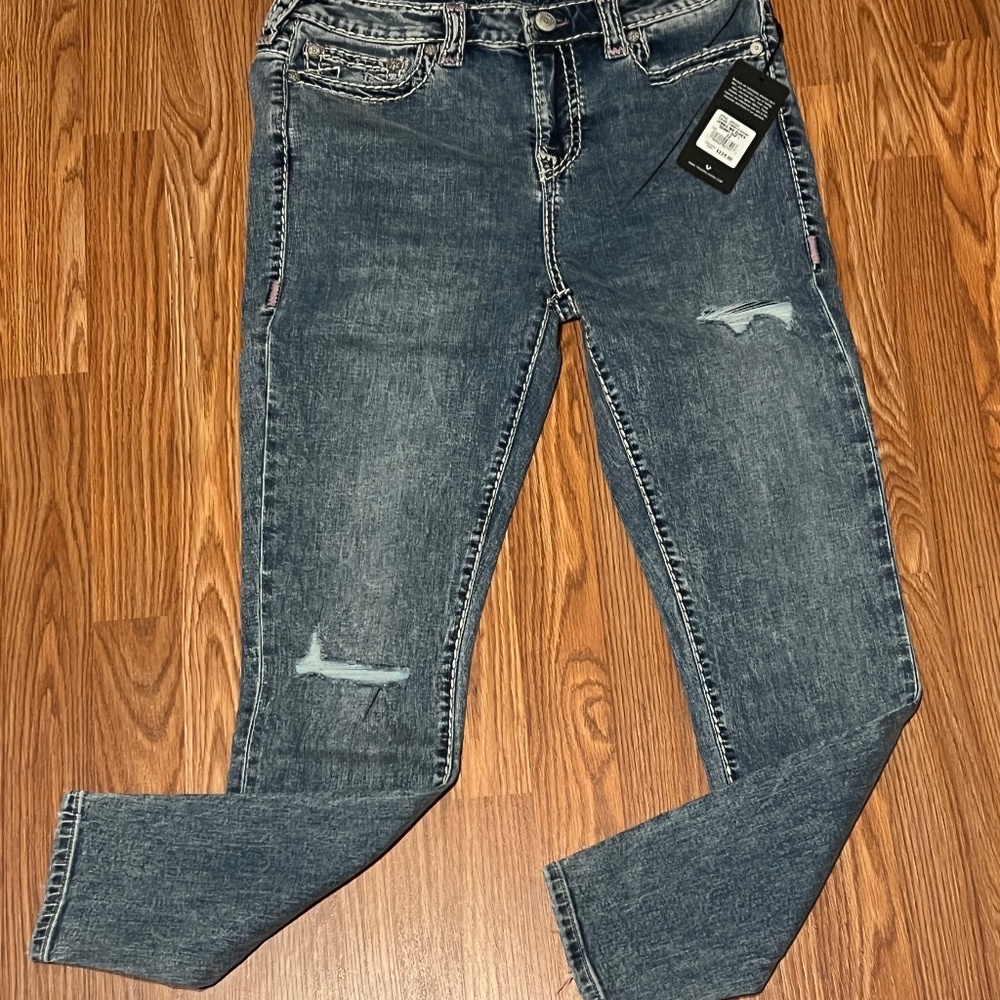 True Religion Jennie Mid Rise Super Skinny Size 32